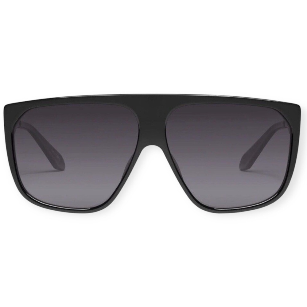 QUAY No Curfew Sunglasses Polarized Black Gold Frame Smoke Gradient Lens Unisex - Picture 2 of 15